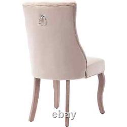 2pcs Dining Chairs Fabric Upholstered Chairs Kitchen Chairs with Solid Wood Legs