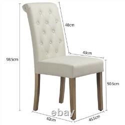 2pcs Fabric Dining Chairs Classic Upholstered High Back Padded Home/Cafe/Kitchen