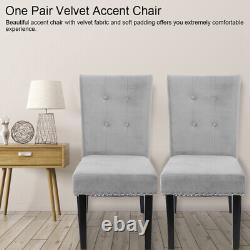 2pcs Modern Velvet Soft Upholstered Chair Fabric Dining Chairs Velvet/Fabric UK