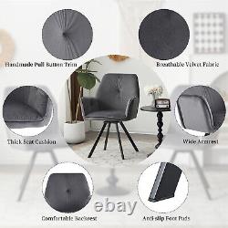 2pcs Swivel Accent Chair Velvet Upholstered Armchair Dining Chairs Desk Chair DB