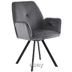 2pcs Swivel Accent Chair Velvet Upholstered Armchair Dining Chairs Desk Chair DB