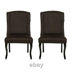 2pcs Velvet Chairs Dining Room Chair High Back Padded Side Seat Grey/Brown/Pink