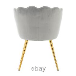 2pcs Velvet Dining Chairs Armchair Upholstered Accent Chair Gold Metal Legs DB