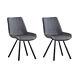 2x Dining Chairs Set Velvet/faux Leather Upholstered Metal Legs Chair Armchair