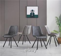 2x Dining Chairs Set Velvet/Faux Leather Upholstered Metal Legs Chair Armchair