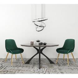 2x Dining Chairs Velvet Upholstered Chairs with Backrest Restaurant Living Room