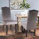 2x Taupe Dining Chairs Kitchen Seat Velvet Fabric Chair Upholstered Knocker Ring