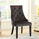 2x Velvet Dining Chairs Modern Retro Stud Rivets Buttoned Upholstered Chair Set