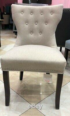 36 Regent Button Back Dining Chair, Wool Upholstered, 15 Grey & 21 Cream Colour