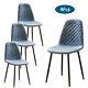 4pcs Argyle Velvet Dining Chairs Metal Leg Side Chair Fabric Upholstered Kitchen