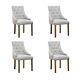 4pcs Fabric Upholstered Curved Button Tufted Accent Lounge Dining Chair White Uk