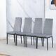 4pcs Grey Velvet Dining Chairs Kitchen Side Chairs Dinning Room Padded Seat