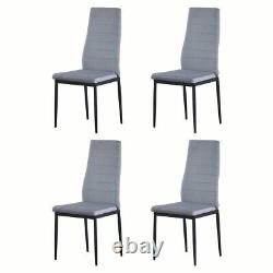 4Pcs Grey Velvet Dining Chairs Kitchen Side Chairs Dinning Room Padded Seat