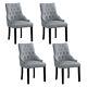 4pcs Velvet Dining Chairs Knocker Accent Tufted Studded Chair Dining Room Luxury