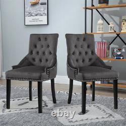 4Pcs Velvet Knocker Dining Chairs Accent Tufted Studded Dining Room Kitchen Home