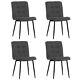 4x Upholstered Velvet Linen Dining Chairs Tufted Button Kitchen High Back Chair