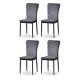 4/6 Dining Chairs Set Faux Leather Metal Legs Padded Seat Home Room Restaurants