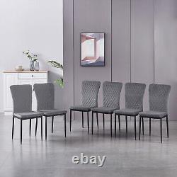 4/6 Dining Chairs Set Faux Leather Metal Legs PADDED SEAT Home Room Restaurants