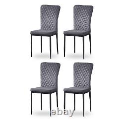4/6 Dining Chairs Side Chairs High Back Velvet/Faux Leather Padded Seat Office