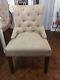 4 Argos Oak Accent Upholstered Dining Chairs In Excellent Condition