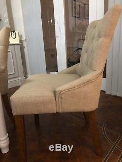 4 Argos OAK Accent Upholstered Dining Chairs in excellent condition