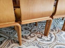 4 Bent Plywood Upholstered Mid Century Modern MCM Dining Chairs Bentwood Retro
