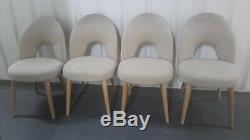 4 Bentley designs oslo oak fabric upholstered dining chairs