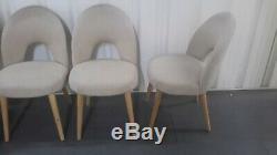 4 Bentley designs oslo oak fabric upholstered dining chairs