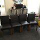 4 Brown Real Leather Dining Chairs. Made It Italy. Used. Vg Condition. M&s