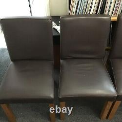 4 Brown Real leather Dining chairs. Made It Italy. Used. VG Condition. M&S