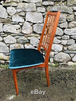4 Danish Teak Dining Chairs Mid Century Newly Upholstered Delivery Possible