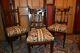 4 Dark Oak Arts And Crafts Chairs Upholstered In Liberty Langthorne C1890-1900