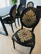 4 Dining Chairs Black Gold