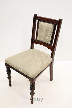 4 Edwardian Dining Chairs Upholstered Seats and Bscks FREE Nationwide Delivery