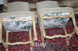 4 French Upholstered Dining Chairs Os de Mouton
