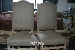 4 French Upholstered Dining Chairs Os de Mouton