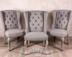 4 French Upholstered Dining Chairs in Excellent condition price is for all 4