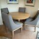 4 Grey Upholstered And Padded Neptune Dining Chairs