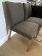 4 Grey Upholstered Bremen Dining Chairs With Oak Legs (rrp £1080)