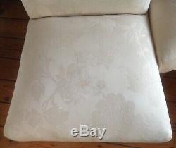 4 Laura Ashley Scroll Back Cream Upholstered Dining Chairs