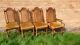 4 Lovely Antique Upholstered Chairs With Cane Back