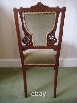 4 Mahogany Dining Chairs Antique Re Upholstered In Hard Wearing Dralon