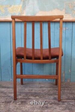 4 Mid Century Portwood Teak Stick Back Upholstered Dining Chairs DELIVERY