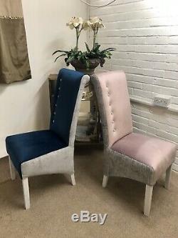 4 Next Dining Chairs Upholstered In Multicoloured Velvet