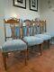 4 Oak Vintage Quality Newly Upholstered Grey Velvet Dining Chairs Can Deliver