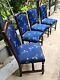 4 Old Solid Oak Wood Dining Chairs Upholstery Vintage Style Padded Seats Spindle
