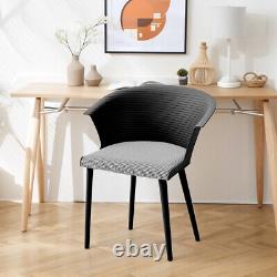 4 PCS Upholstered Dining Chair Kitchen Side Chairs with Armrests Plastic Frame
