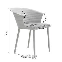 4 PCS Upholstered Dining Chair Kitchen Side Chairs with Armrests Plastic Frame