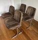 4 Peiff Eleganza Dining Chairs 1970s Chrome Cantelever Upholstered