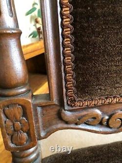 4 Victorian Gothic Hand Carved Dining Chairs